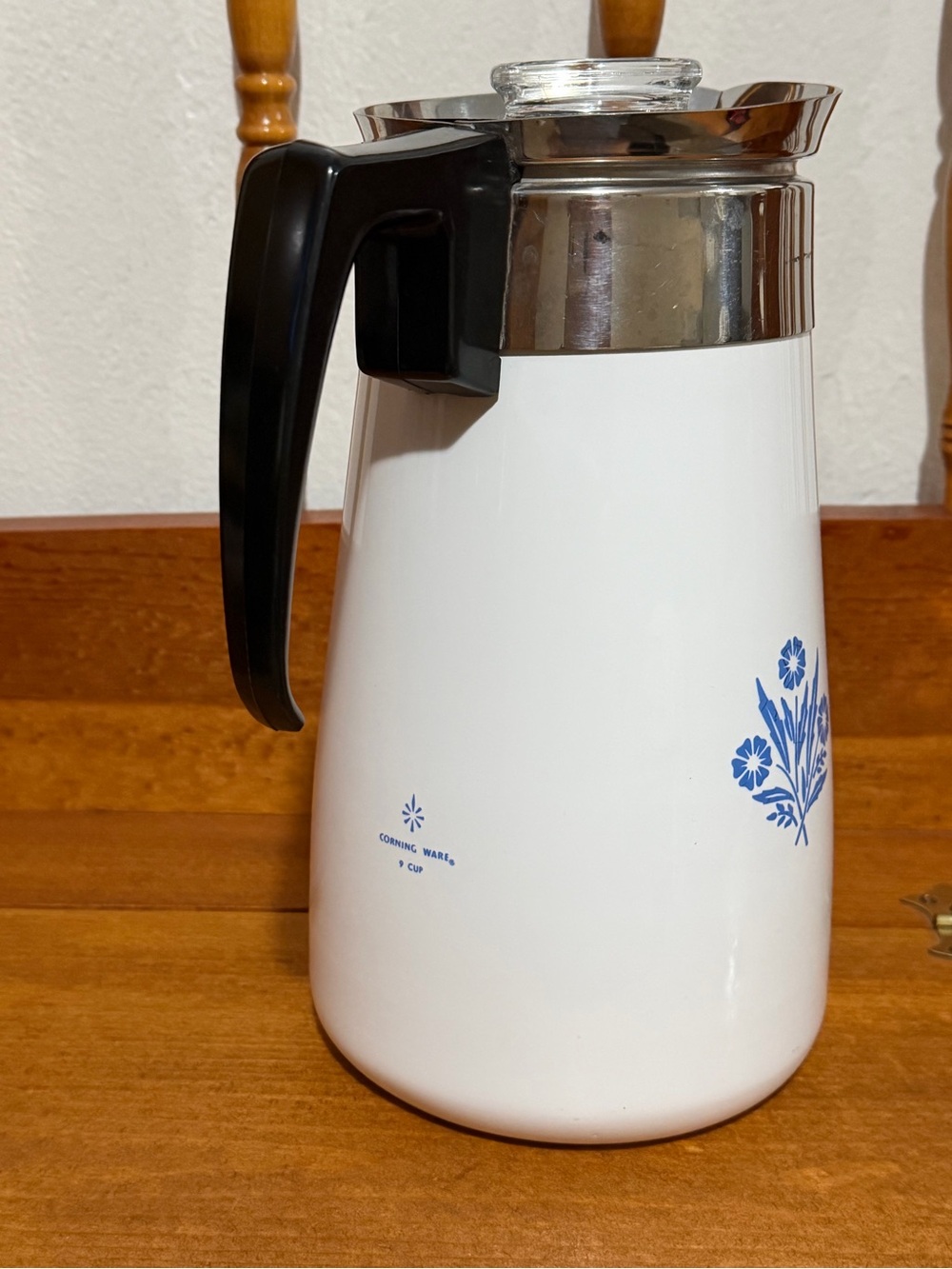 Vintage Corning Ware Blue Cornflower 9 Cup Stovetop Percolator Complete - Picture 3 of 11